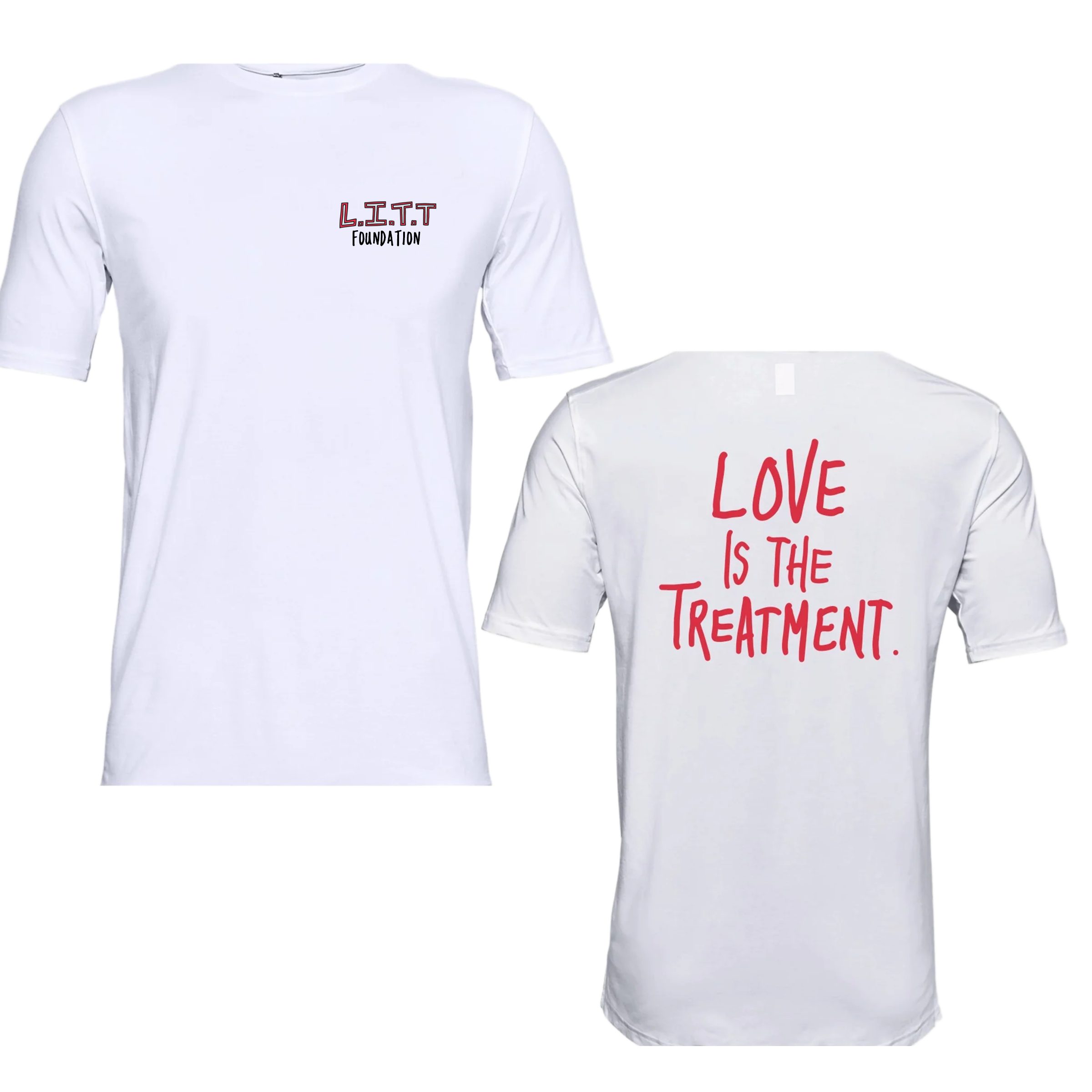 ADULT WHITE T-SHIRT – Love is the Treatment (L.I.T.T.)